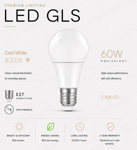E27 gls led light bulb - gls,
